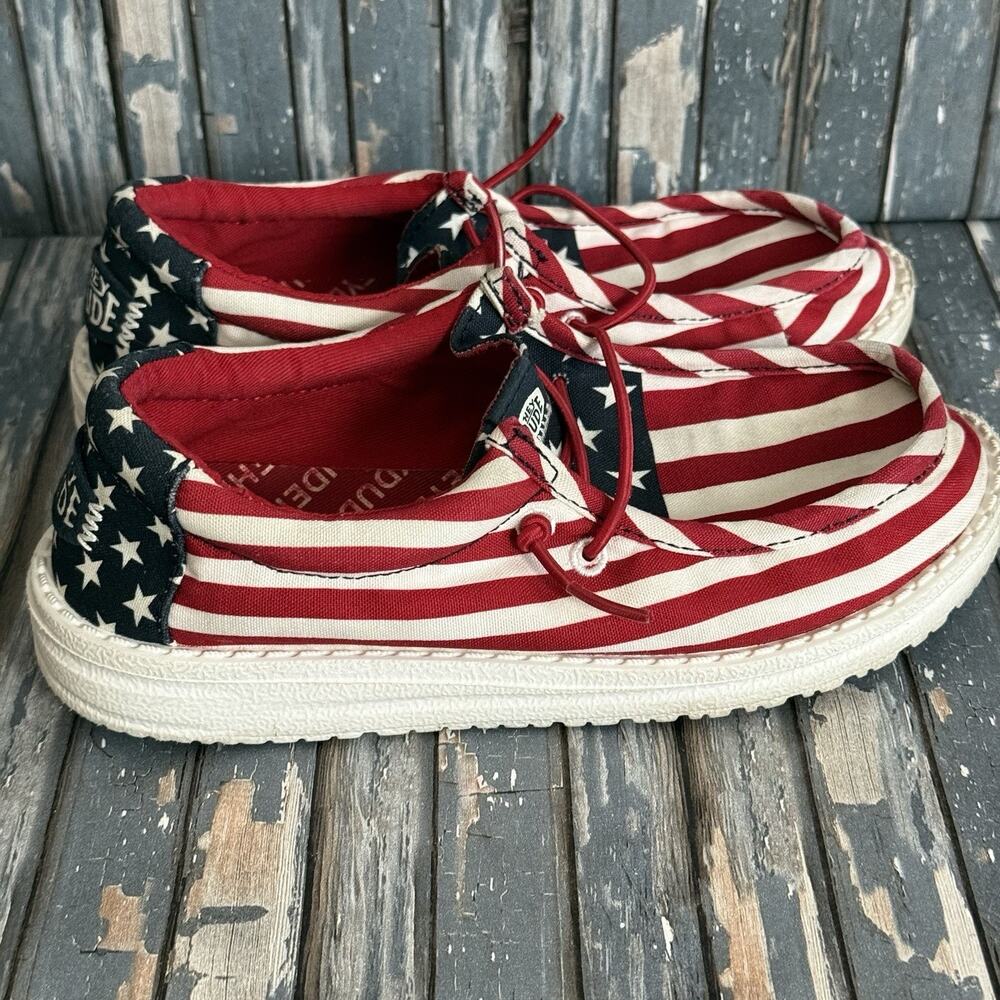 Hey Dude Kid's Youth TD 1 WALLY Y AMERICANA American Flag Shoes